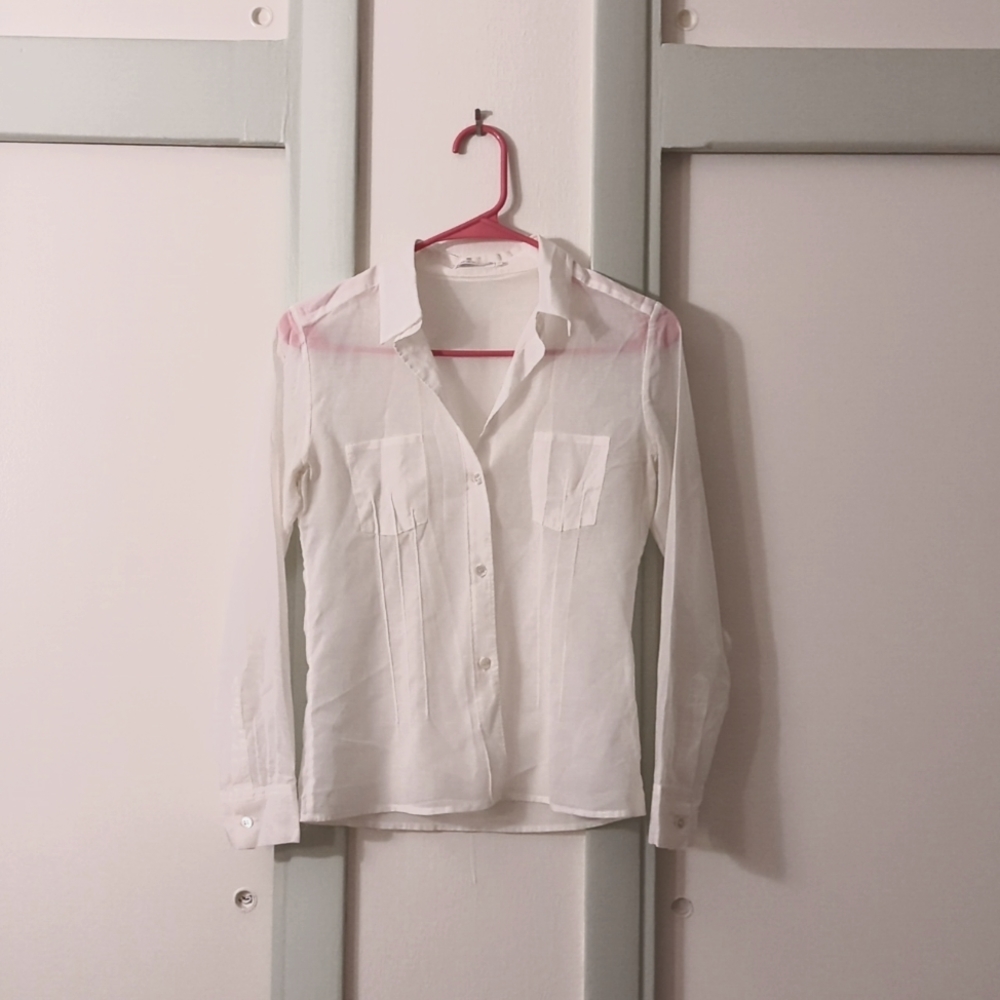 Sheer Button-up Blouse